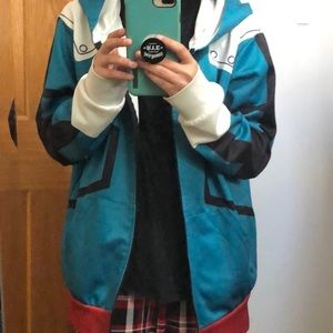 mha deku zip up hoodie